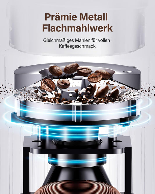 SHARDOR Kaffeemühle, Kaffeemühle Elektrisch mit 25 Mahleinstellungen, Coffee Grinder mit präziser Digitalanzeige, Scheibenmahlwerk Für Espresso, Tropfkaffee und French Press, 200W, 200g Bohnenbehälter