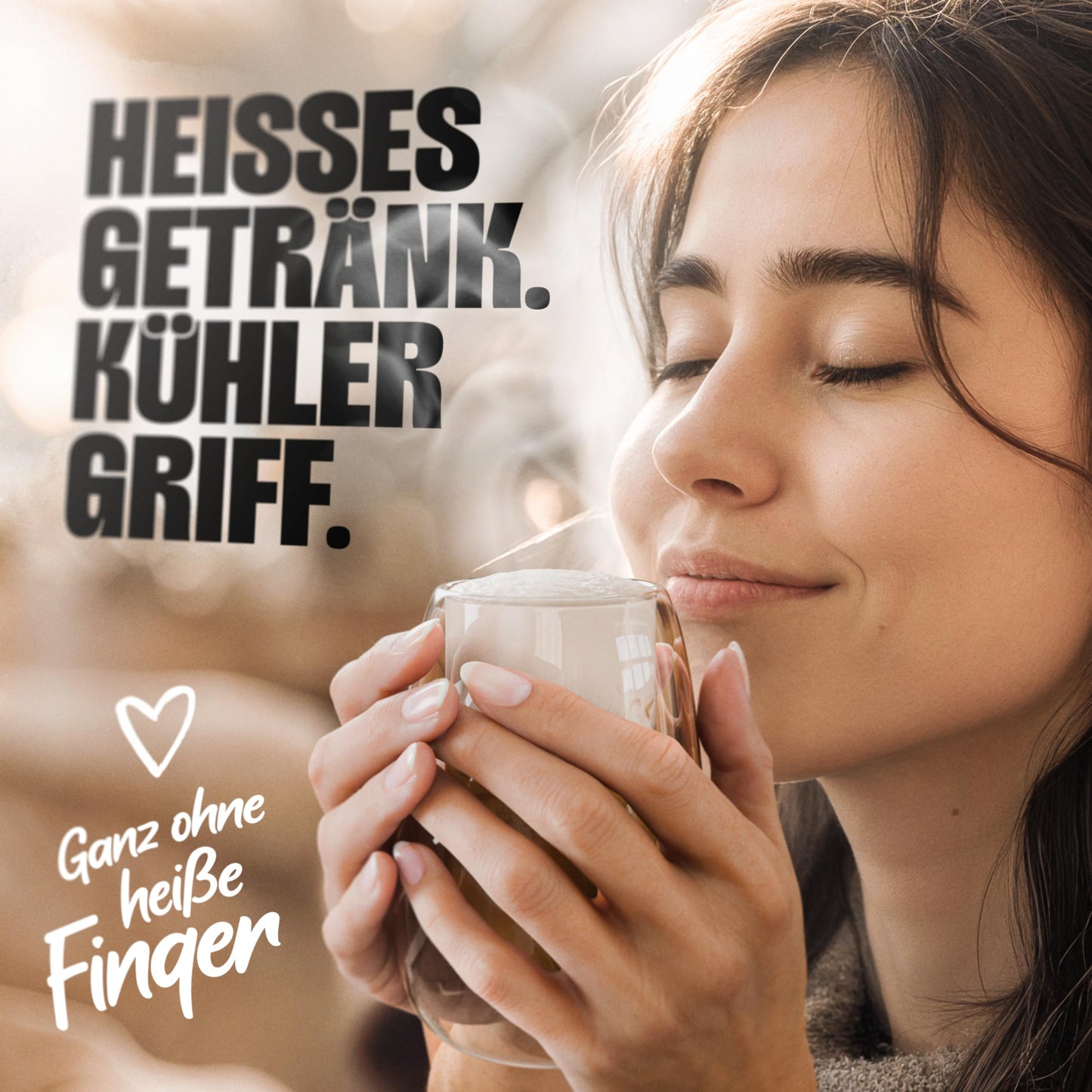 LAPRESO® Latte Macchiato Gläser doppelwandig 6er Set 350ml - Doppelwandige Gläser modernes Design Cappuccino Tassen Teegläser aus Borosilikatglas