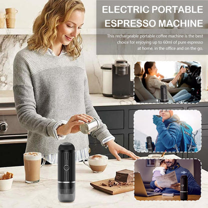 Aisny Espressomaschine, Tragbare Elektrische Expresso Machine 12V 100W Kaffeemaschine Kaffeevollautomat Klein Reisekaffeemaschine kompatibel mit NS-Kapseln und Gemahlenem Kaffee für Reisen